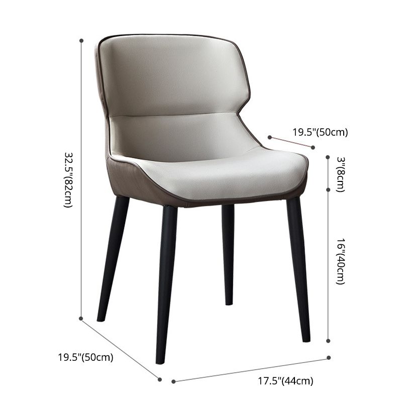 Metal Scandinavian Style Dining Chair Home Wingback Side Armless Chair