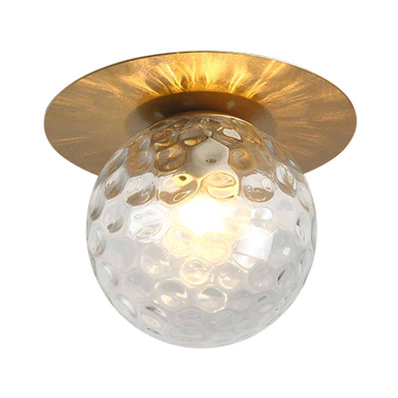 Sphere Semi Flush Chandelier Contemporary Frosted Glass Ceiling Mount Light Fixture for Hallway