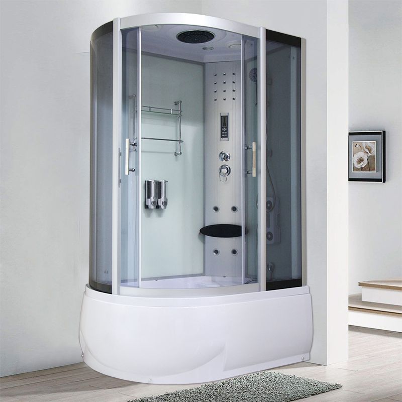 Double Sliding Tub & Shower Kit Home Tempered Glass Tub & Shower Kit