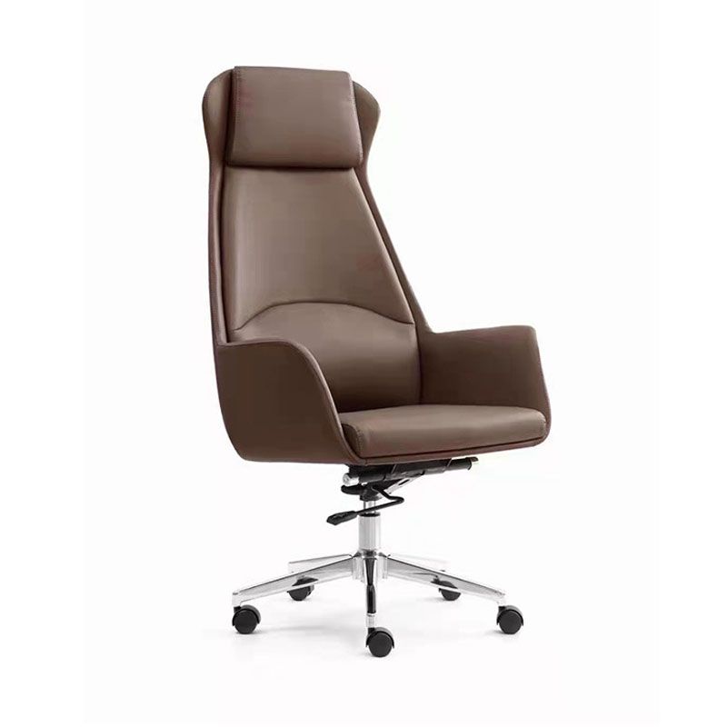 Modern Black Leather Desk Chair with Hight Back Home Office Chair