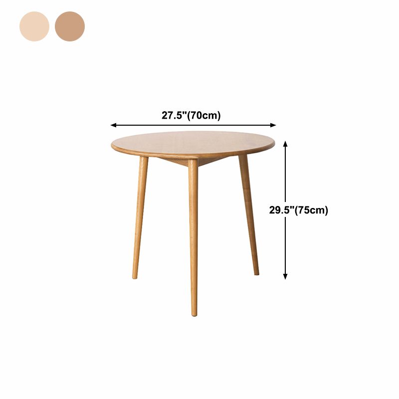 Solid Wood Contemporary Round Dining Table Wood Top Table with 4 Legs