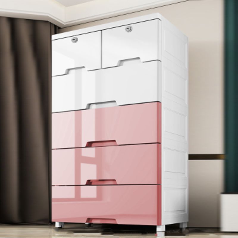 Contemporary Bedroom Armoire with Drawer Plastic Wardrobe Armoire