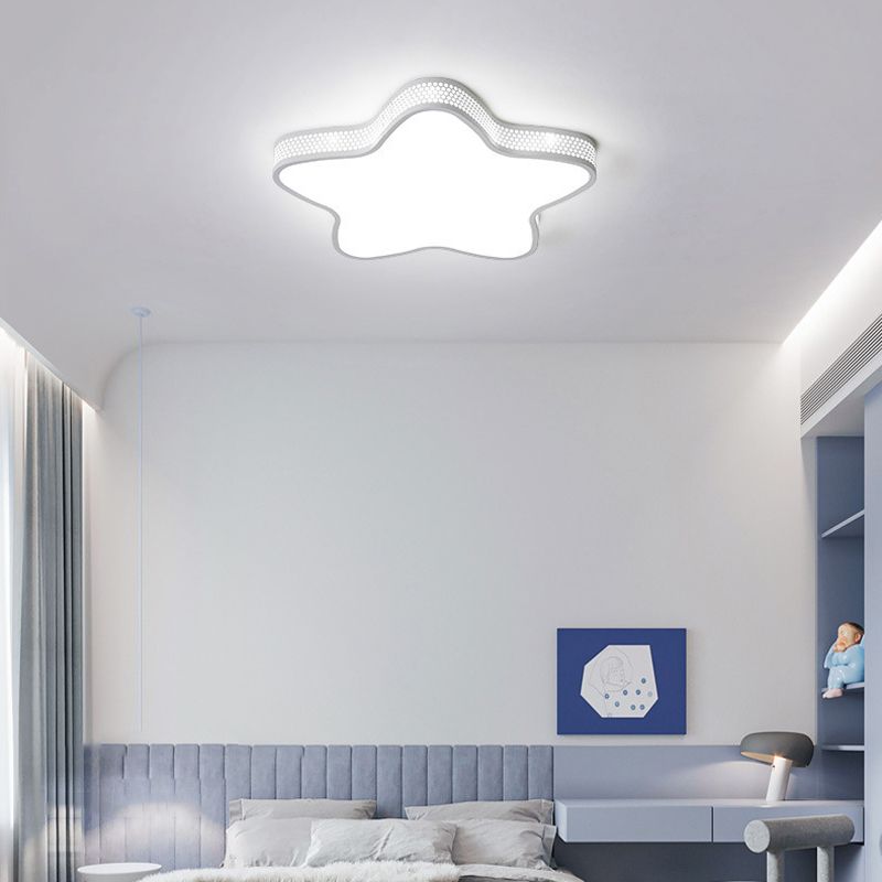 Contemporary LED Ceiling Light White Star Flush Mount Lighting for Foyer