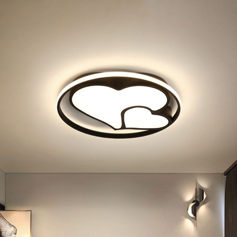 Coeur encastré plafonnier moderne métal noir LED encastré luminaire