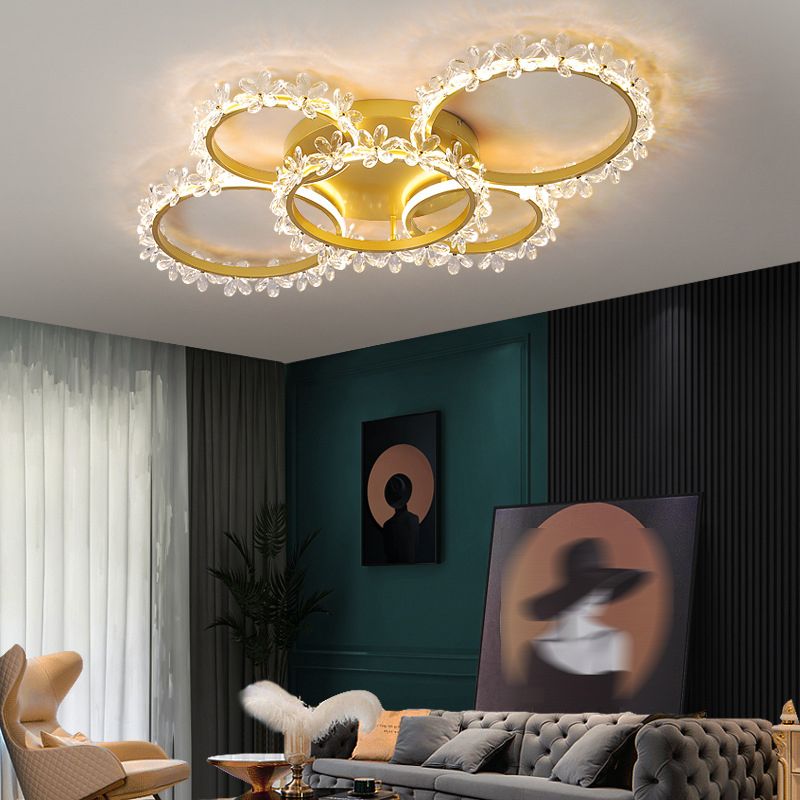 Modern Round Ceiling Light Fixture Metal Multiple-Light Ceiling Light