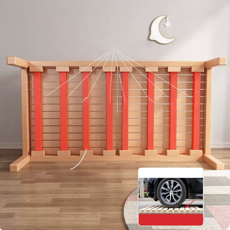 Glam Style Beech Wood Nursery Bed with Mattress and Guardrail