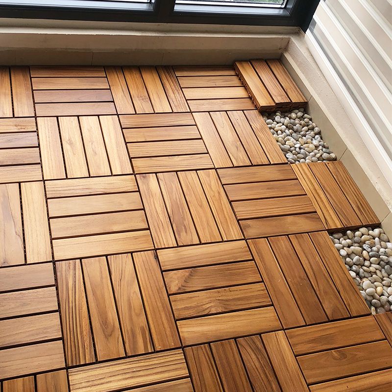 Interlocking Patio Flooring Tiles Solid Wood Patio Flooring Tiles for Outdoor