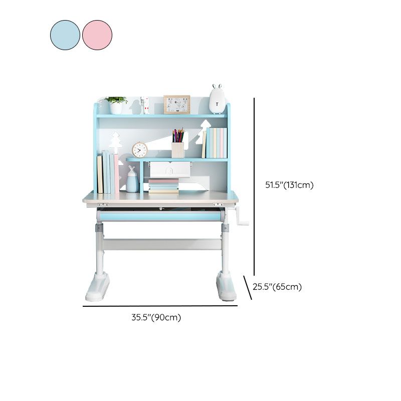 Adjustable Writing Desk Solid Wood Study Desk with Storage Drawer