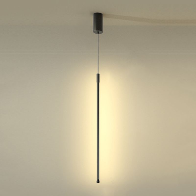 Modern Style Line Shade Hanging Light Metal 1 Light Hanging Lamp for Bedside