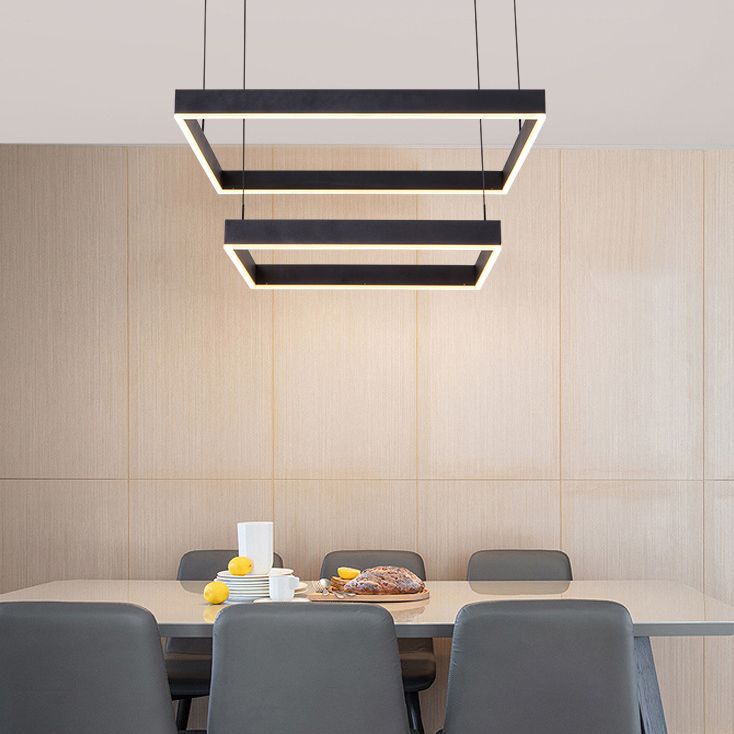 Contemporary Square Shape Chandelier Light Fixtures Restaurant Hanging Chandelier for Sitting Room