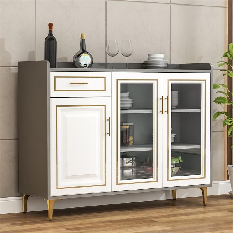 Modern Engineered Wood Sideboard Adjustable Shelves Kitchen Sideboard