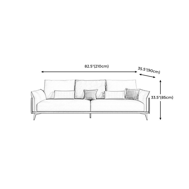 Nordic Upholstered Pillow Top Arm Sofa Water-Resistant Couch for Three People