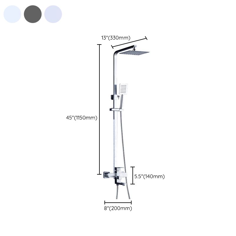 Modern Dual Shower Head Shower System Slide Bar Included Shower Set Wall Mounted