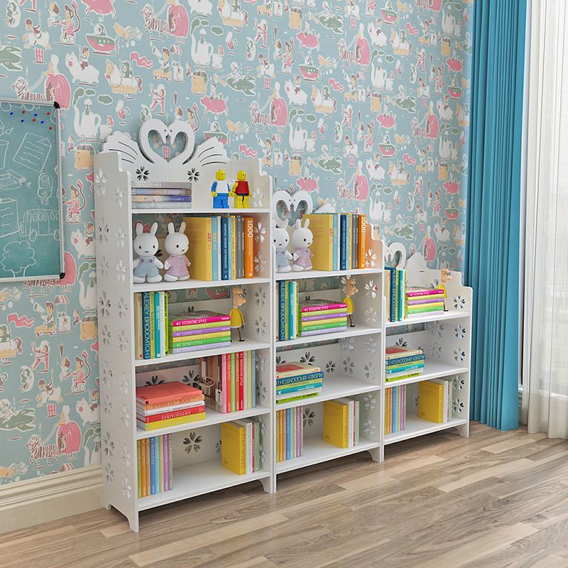 Contemporary Shelf Closed Back Standard Kids Bookshelf in Manufactured Wood