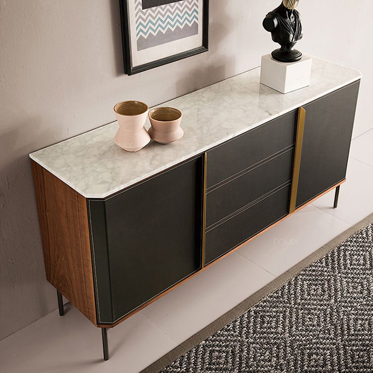 Glam Sideboard Wood Server Cabinet with Storage for Dining Room