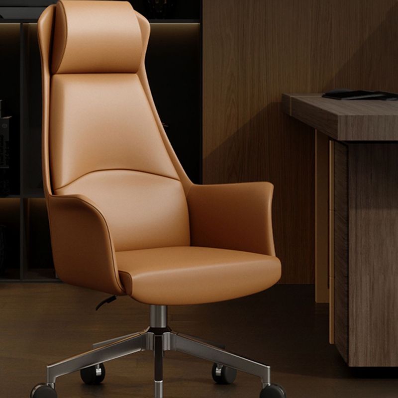 Modern Chair Armless Leather Adjustable Seat Height Desk Chair with Wheels