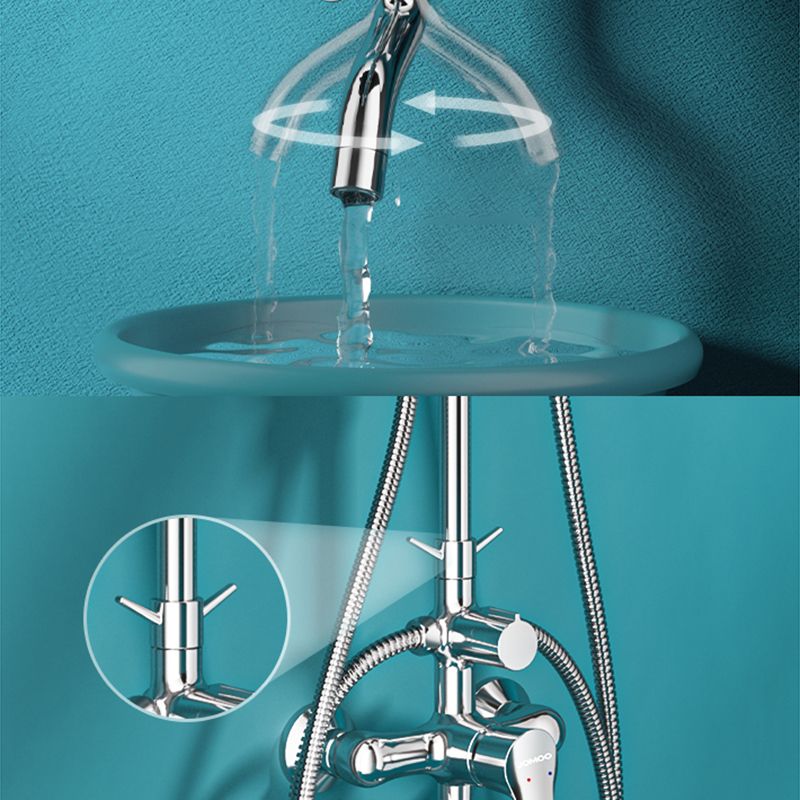 Modern Style Copper Shower System Spot Resist Wall Mounted Shower System