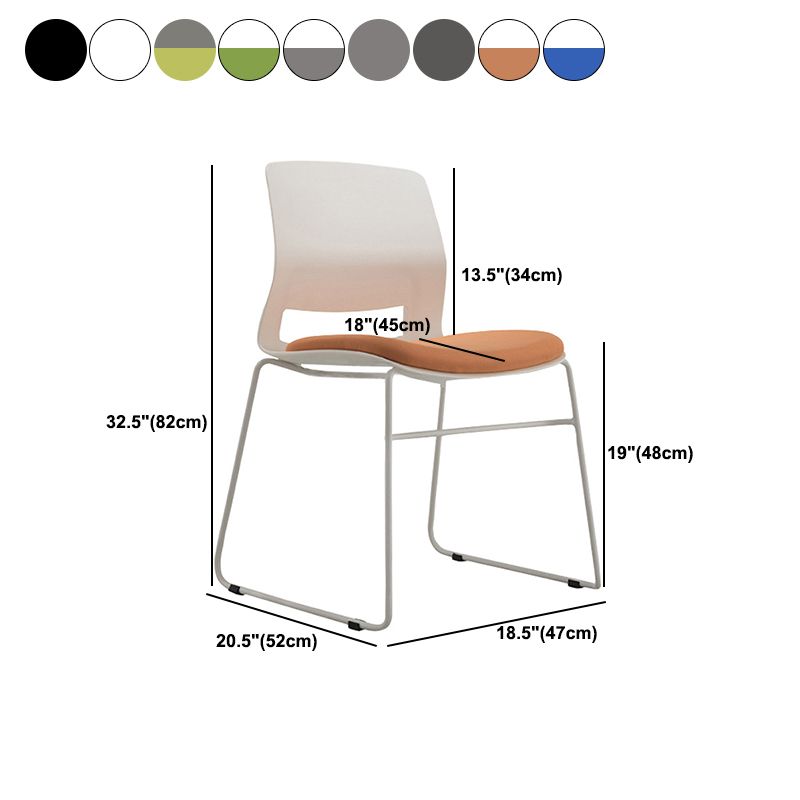 Chrome Metal Frame Modern Conference Chair Armless Computer Desk Chair