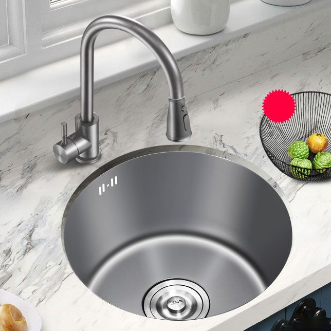 Modern Style Kitchen Sink Stainless Steel Round Shape Kitchen Sink