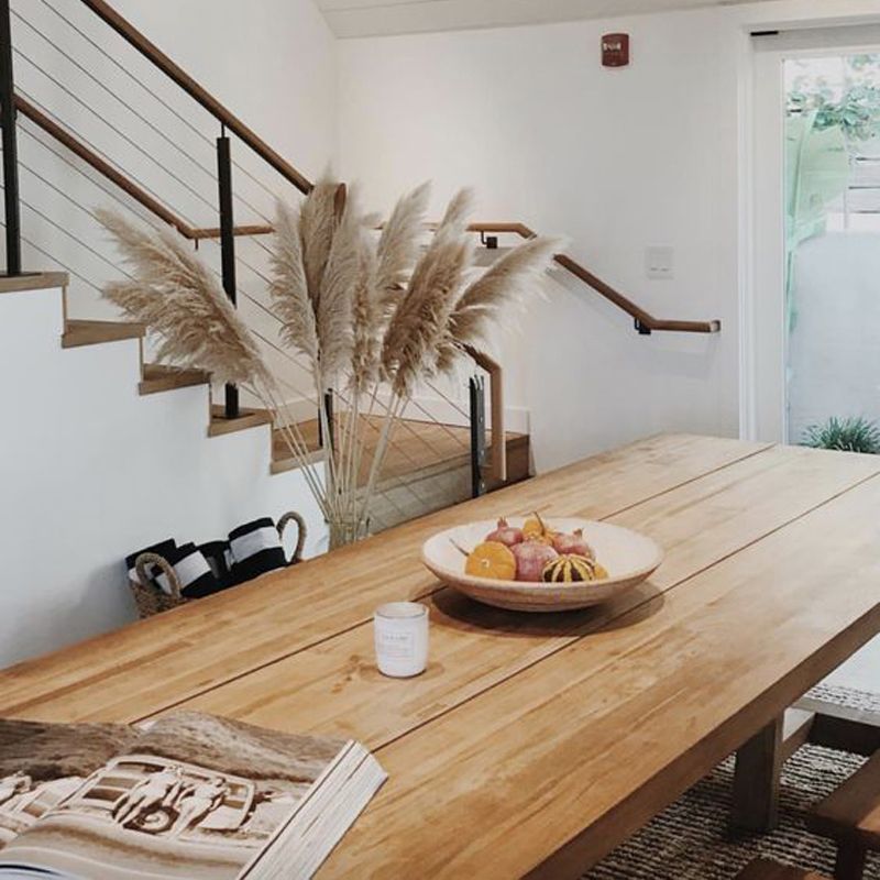 Dining Room Kitchen Table Modern Rectangle Pine Solid Wood Dinette Table