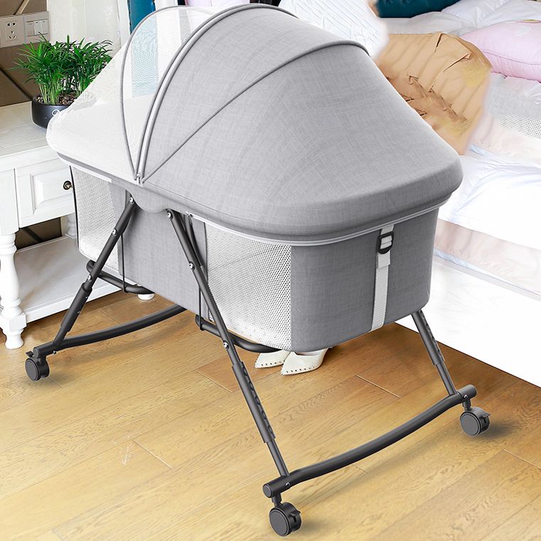 Modern Nursery Bed Metal Under Crib Storage Baby Crib with Casters