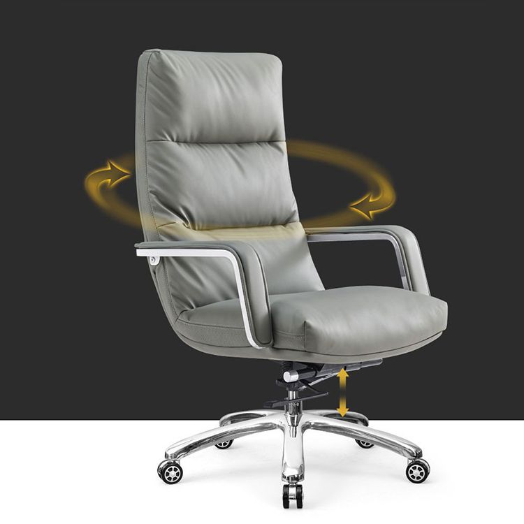 Modern Desk Chair Leather Ergonomic Computer Chair High-Back Chair with Wheels