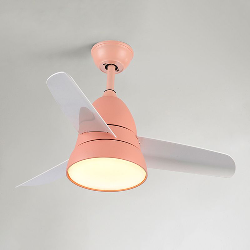 Nordic Style Iron Ceiling Fan Lamp Colorful Ceiling Fan Light for Children Room