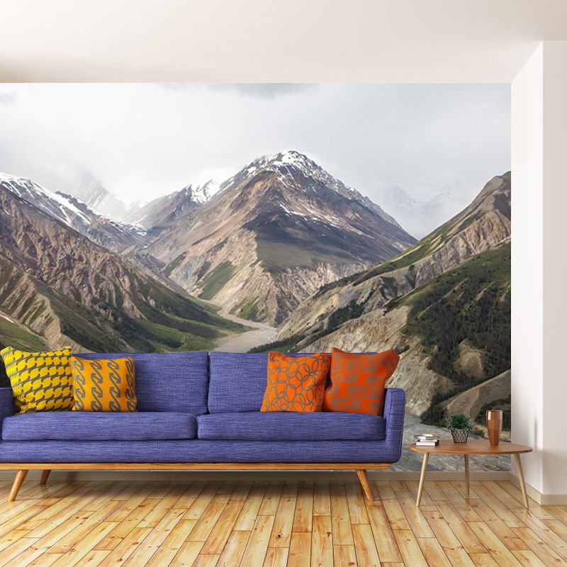 Mountain Photography Wall Mural Contemporary Moisture Resistant Wall Mural