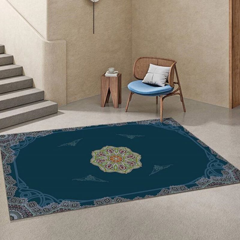 Light Orange Retro Carpet Polyester Graphic Carpet Washable Carpet for Living Room