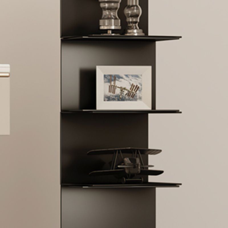 Glam Vertical Corner Bookshelf Iron Closed Back Bookcase for Home