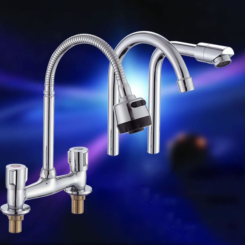 Modern Pull down Faucet Two Handles Pot Filler High Arc Profile Filler