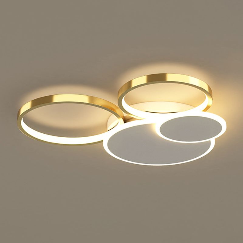 Modern Style Circle Shape Flush Mount 4-Lights Acrylic Ceiling Light for Living Room