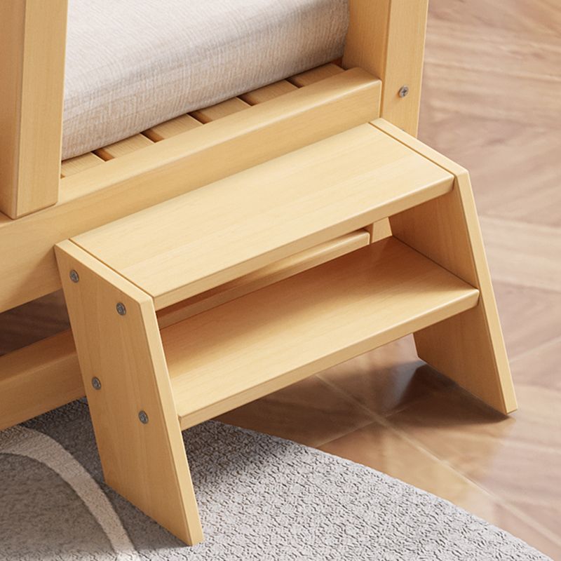 Contemporary Nursery Crib with Adjustable Height in Natural Wood