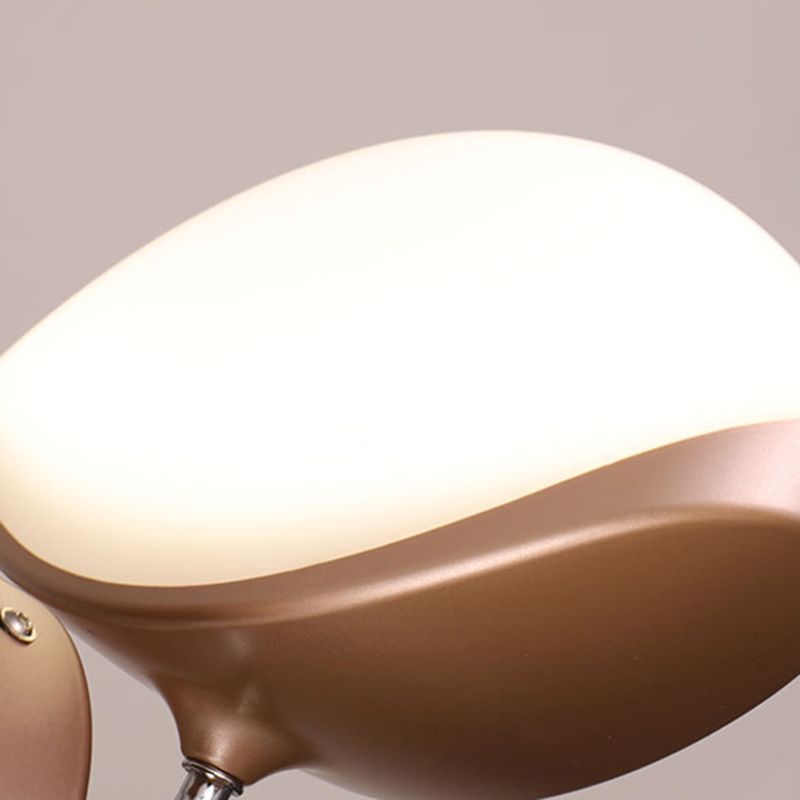 Elliptical Pendant Ceiling Light Contemporary Metal LED White/Champagne Gold Suspension Light