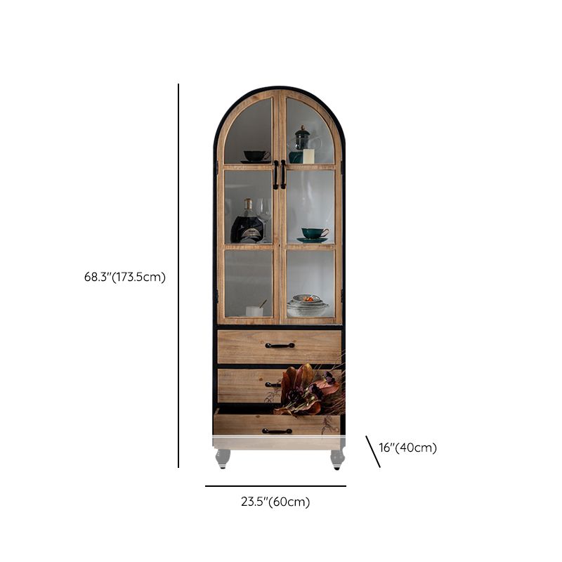 Poplar Traditional Display Stand Standard Display Cabinet for Dining Room