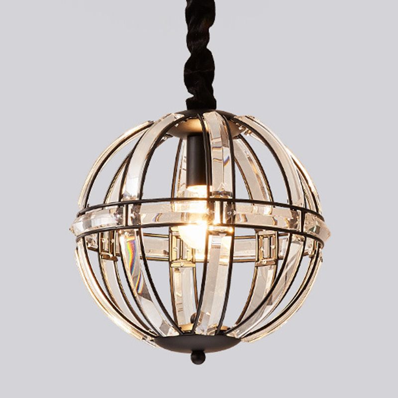 Globe Lantern Pendant Lighting Modern Crystal Dining Room Chandelier Light