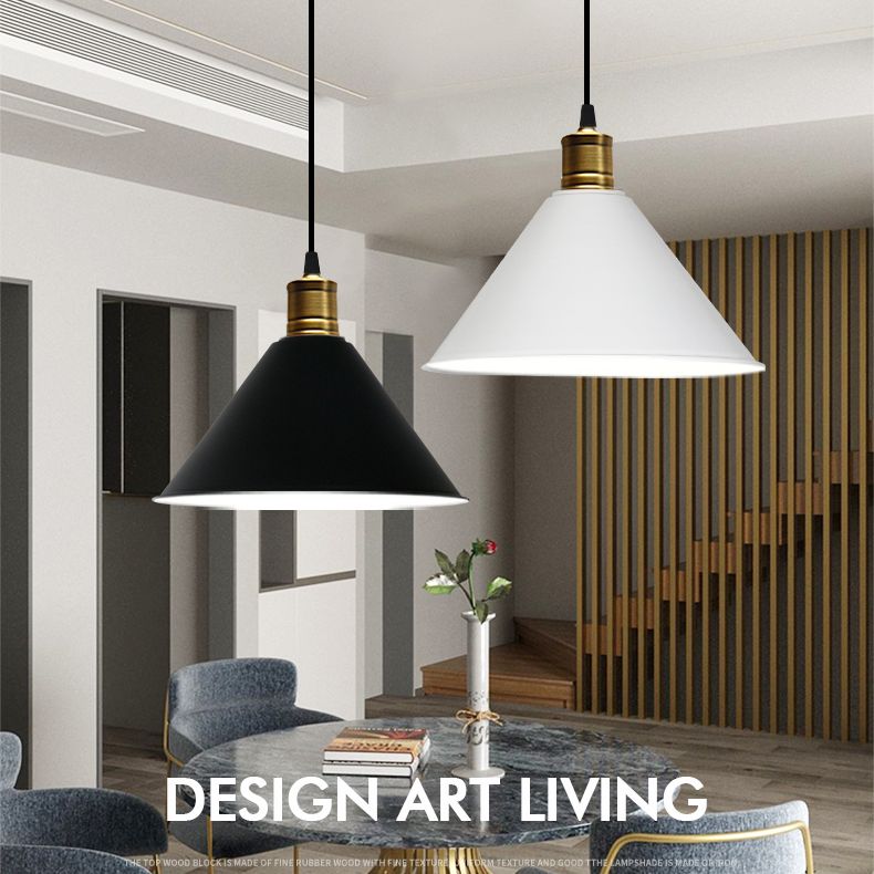 Metal Tapered Hanging Light Nordic Modern Style 1 Light  Restaurant Ceiling Pendant Lamp