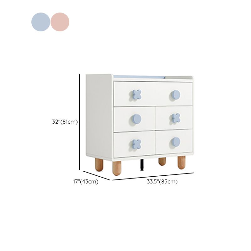 Scandinavian White Dresser Manufactured Wood Kids Furniture for Kids