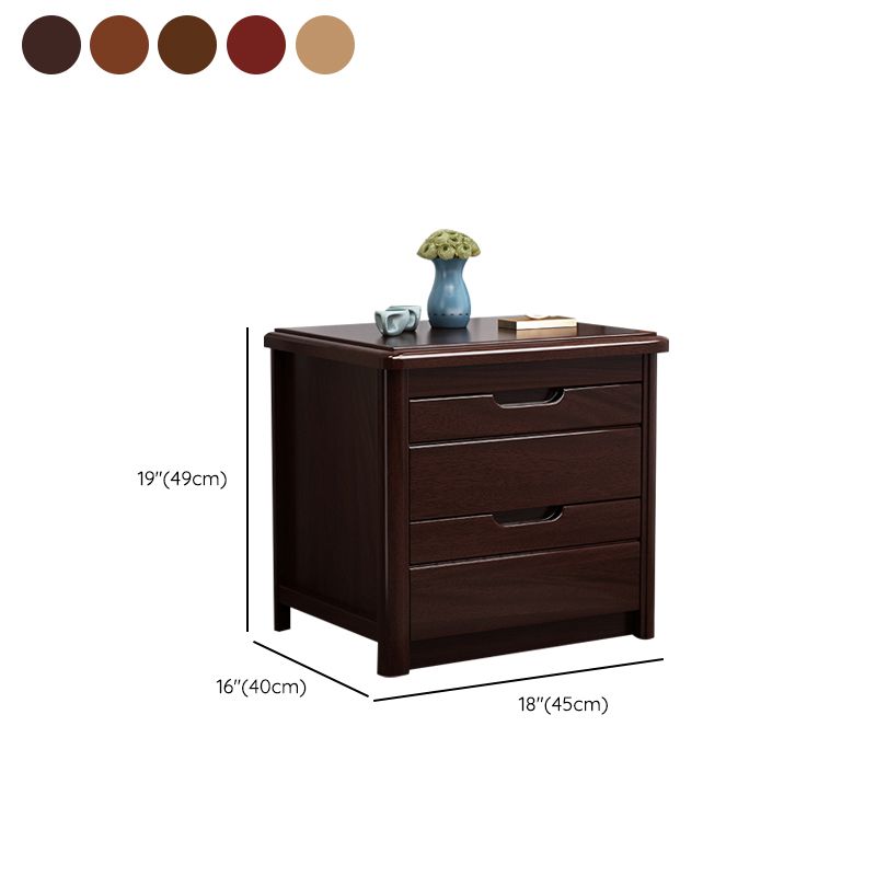 2 - Drawers Contemporary Nightstand Antique Finish Night Table