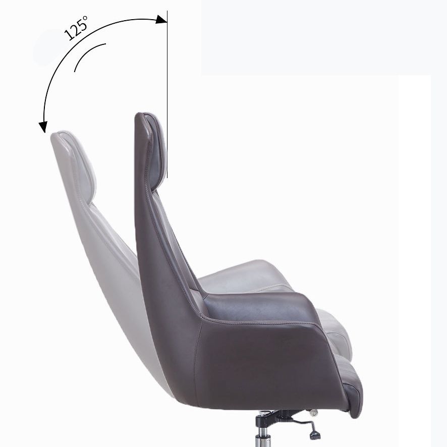 Modern Padded Arms Office Chair Leather Height-adjustable Chair