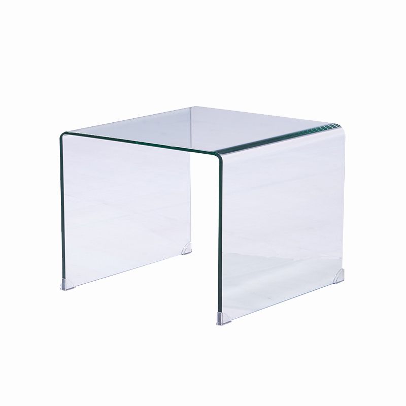 Black/Clear Nightstand End Table, Glass Modernism Nightstand Table