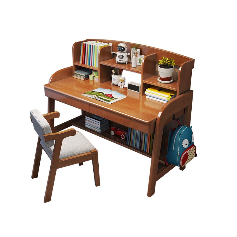 Contemporary Multifunctional Lifting Writing Desk with Storage Shelves