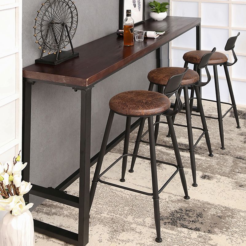 Industrial Bar Dining Table Pine Wood Bar Dining Table with Trestle Base