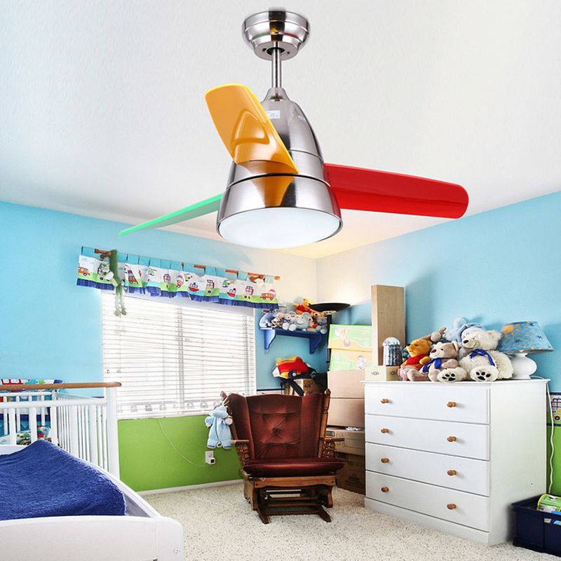 Modern Style Ceiling Fan Lamp Metal 1 Light Ceiling Fan Light for Bedroom