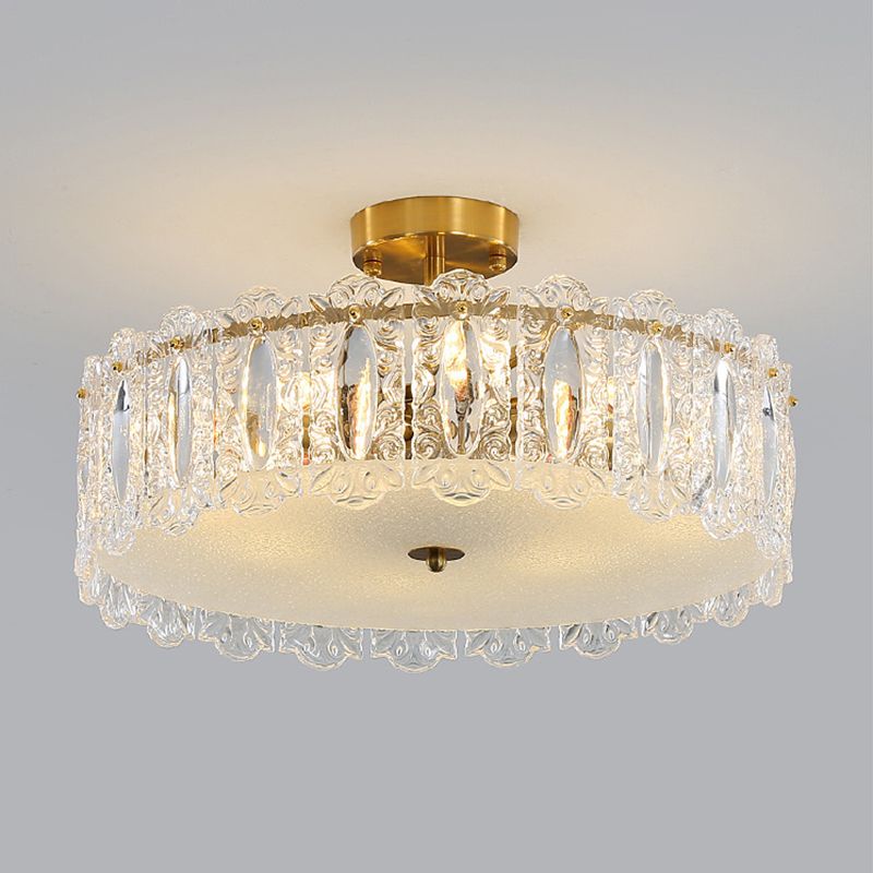 Glass Ceiling Lighting Fixture Minimalist Flush Mount Light Fixture for Bedroom