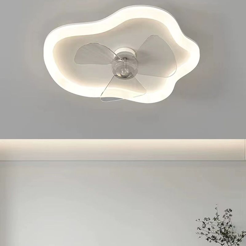 Modernism 1/2-Light White Ceiling Fan Lamp Unique LED Acrylic Ceiling Fan Light