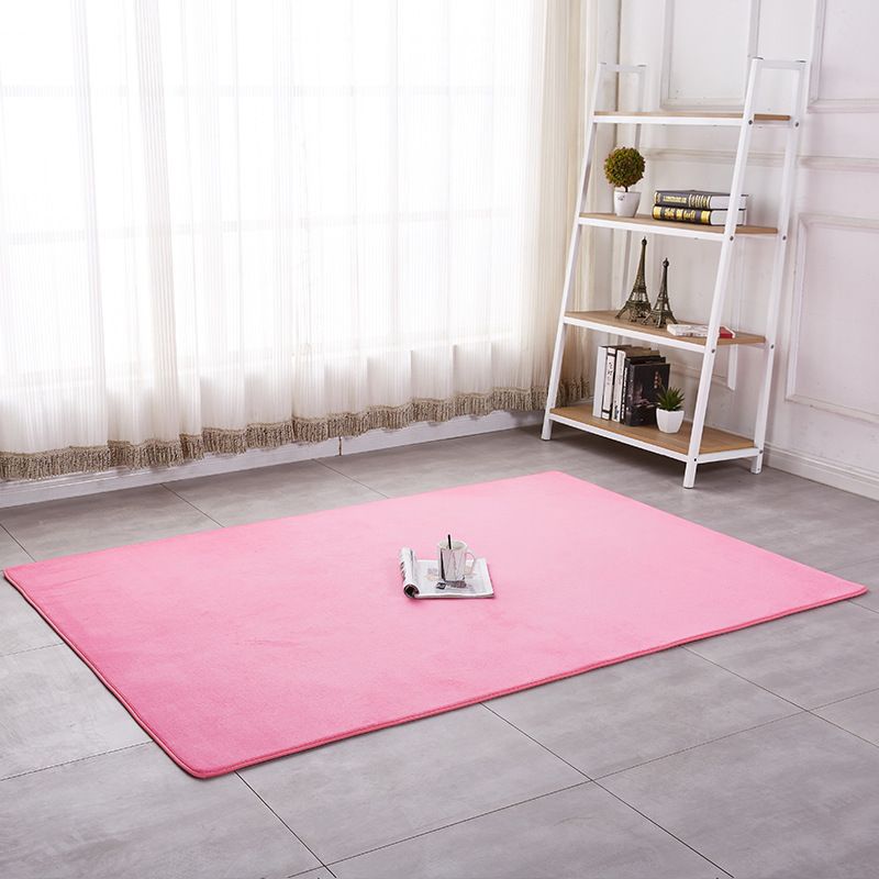 Contemporary Solid Shag Carpet Polyester Area Rug Non-Slip Backing Indoor Rug for Adults Bedroom