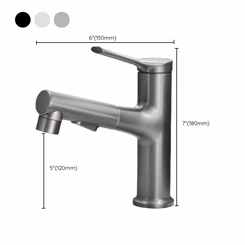 Contemporary Sink Faucet Pull-out Vessel Sink Faucet with Lever Handle