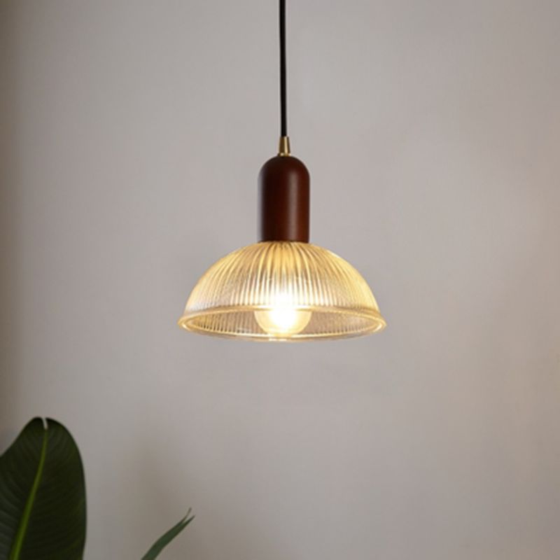 1 Light Pendant Lighting with Glass Shade Industrial Bowl Hanging Lamp for Bedroom