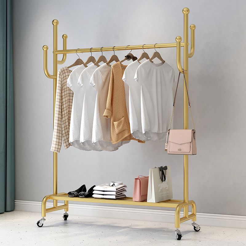 Metal Coat Hanger Hanging Metal Coat Rack Rail Entryway Kit with Shelf